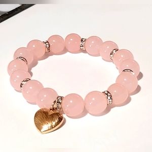 Pink Glass bread fashion bracelet